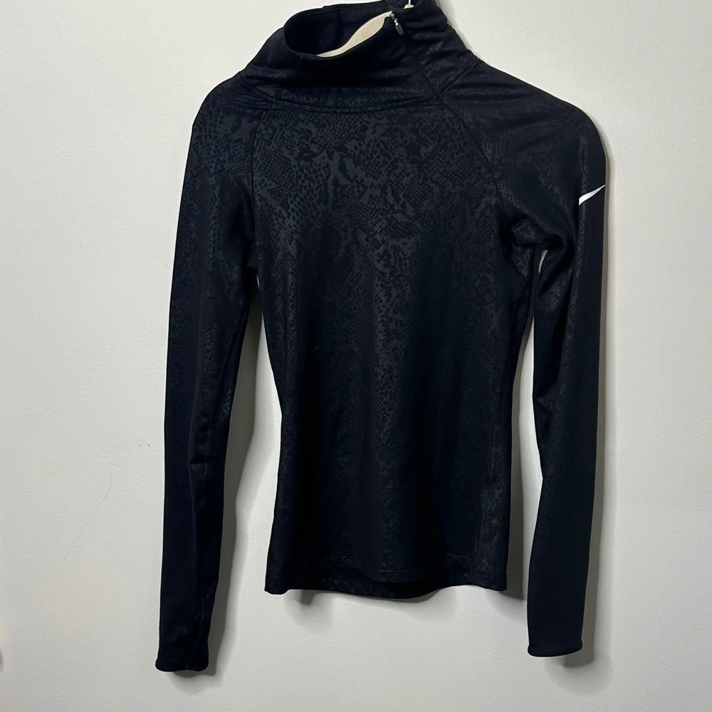 Nike Pro Black Snake Print Quarter Zip